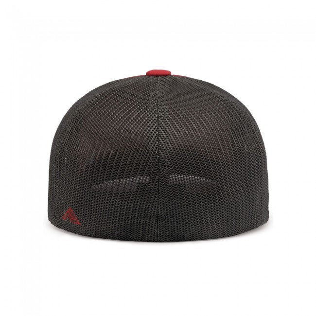 Red and graphite ZR1 Corvette Flexfit Trucker Cap by Team Lingenfelter, showing the back view with embroidered logo.