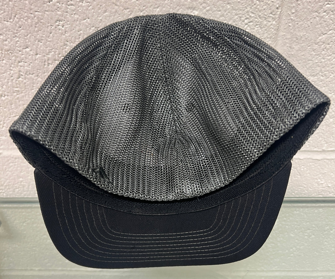 Back view of Team Lingenfelter ZR1 Corvette Flexfit Trucker Hat in black and graphite with embroidered logo.